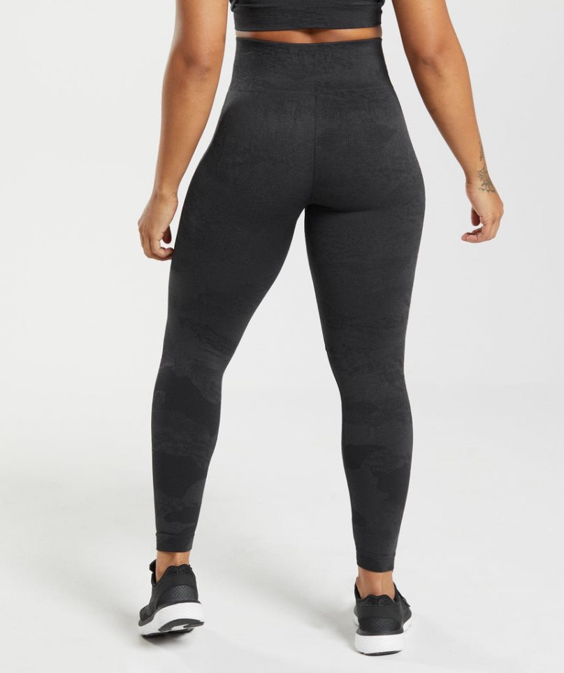 Women's Gymshark Adapt Camo Seamless Leggings Black | NZ 1PTKNE